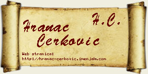 Hranac Čerković vizit kartica